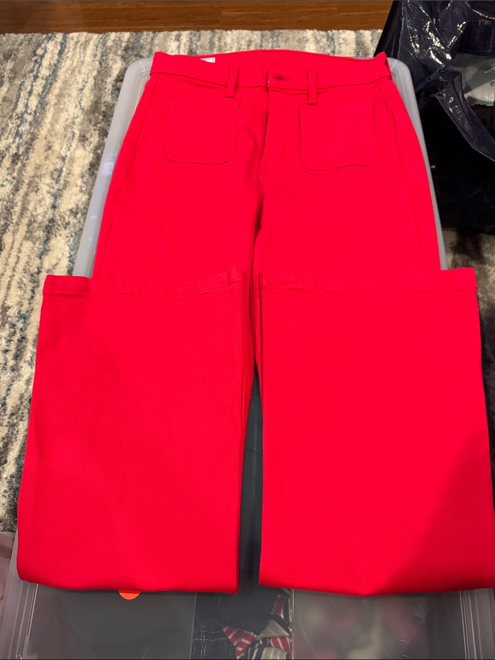 GAP Red '70s Flare High Rise Pants